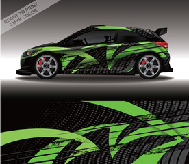 Naklejka premium Car wrap decal design vector, custom livery race rally car vehicle sticker and tinting.