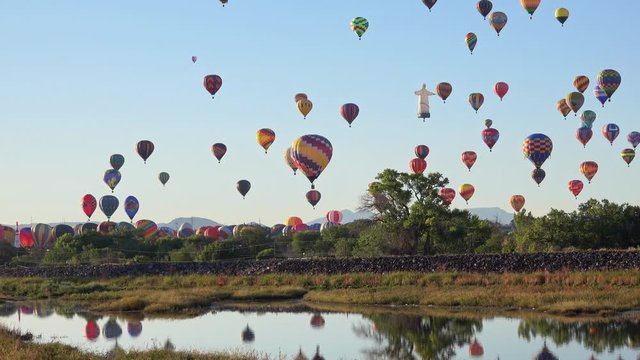 Morning view of the famous Albuquerque International Balloon Fiesta event