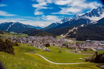 Fotobehang Innichen town in South Tirol © Val Thoermer