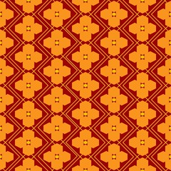 Honeycomb  seamless vector pattern, collection of patterns. Red, orange, yellow and burgundy colors combinations. 