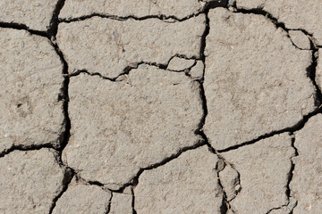 texture of cracked dry soil due to drought, earth