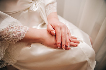 Neat, beautiful female hands with manicure.