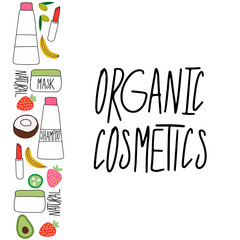 Organic natural ingredients cosmetics background for skin care and beauty industry