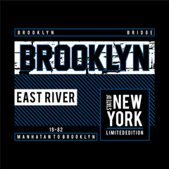 Brooklyn typography t shirt graphics, vector illustration