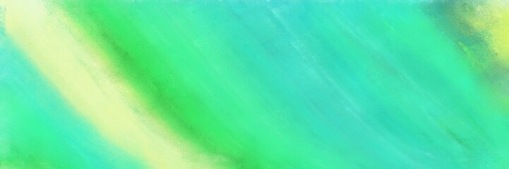abstract painting banner simple with turquoise, tea green and light green colors