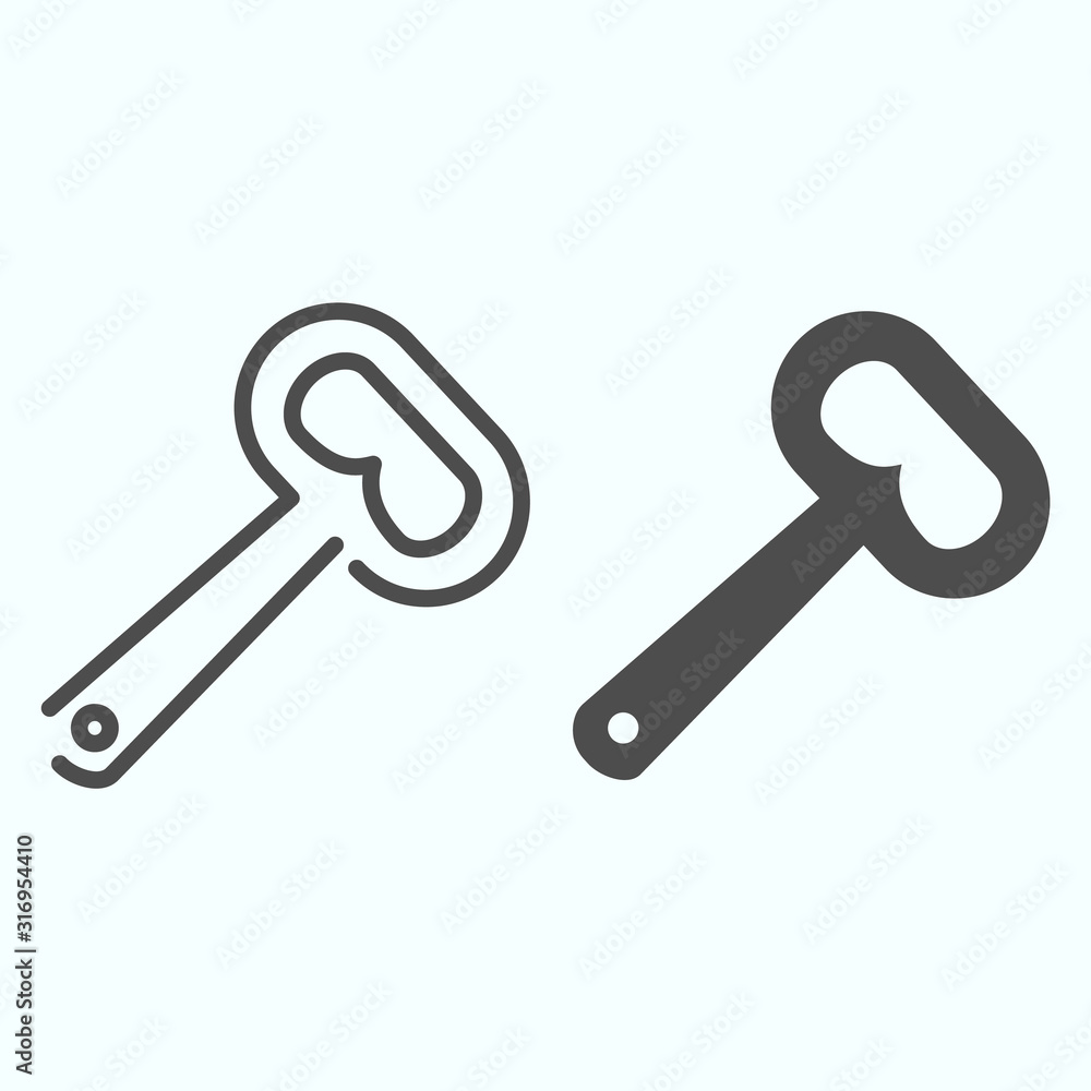 Aufkleber opener line and solid icon. opener for bottles vector illustration isolated on white. tin opener out