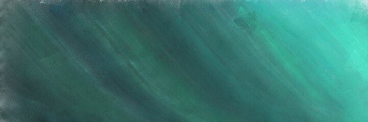 horizontal abstract painting art with dark slate gray, medium turquoise and blue chill colors