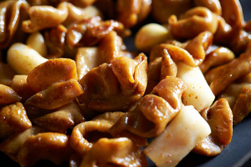 Korean offal barbecue with rice cake 