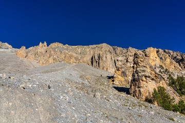 The Deserted Casse and the Izoard Pass in the french Alps, France.
