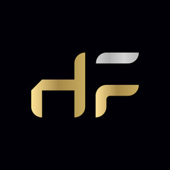 Obraz premium letter HF Logo Design Vector Template. Initial HF Letter Design Vector Illustration
