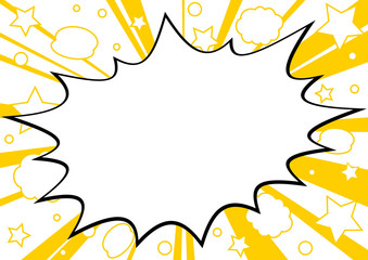 吹出し　集中線　スター