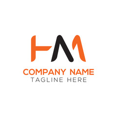 letter HM Logo Design Vector Template. Initial HM Letter Design Vector Illustration