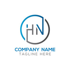 Obraz premium letter HN Logo Design Vector Template. Initial HN Letter Design Vector Illustration