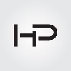 Obraz premium letter HP Logo Design Vector Template. Initial HP Letter Design Vector Illustration