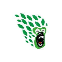 Angry gorilla in monochrome style