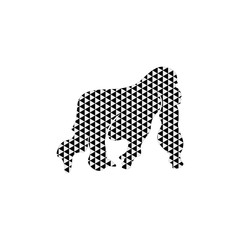 Angry gorilla in monochrome style