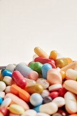 Bunter Medikamente Hintergrund mit Textfreiraum