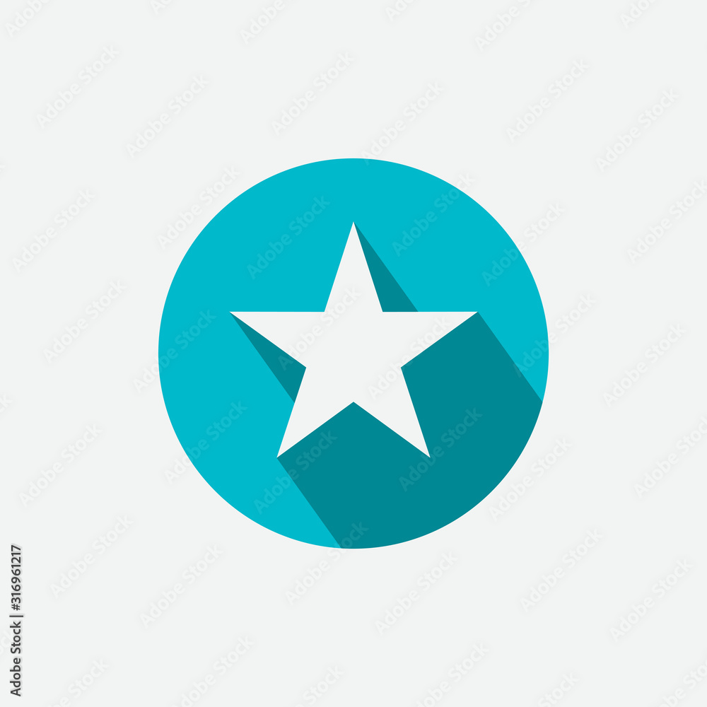 Aufkleber star icon with shadow isolated on white background. flat vector icon design template element