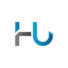 letter HU Logo Design Vector Template. Initial HU Letter Design Vector Illustration