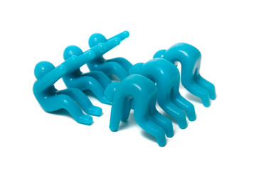 blue figures making exercise