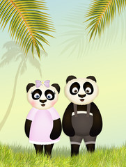 Obraz premium funny panda in the jungle