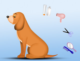 illustration of treat the dog
