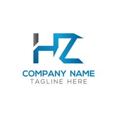 letter HZ Logo Design Vector Template. Initial HZ Letter Design Vector Illustration