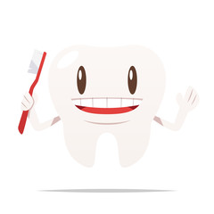 Cute cartoon tooth vector isolated illustration