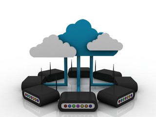 3d rendering Transmitter WiFi