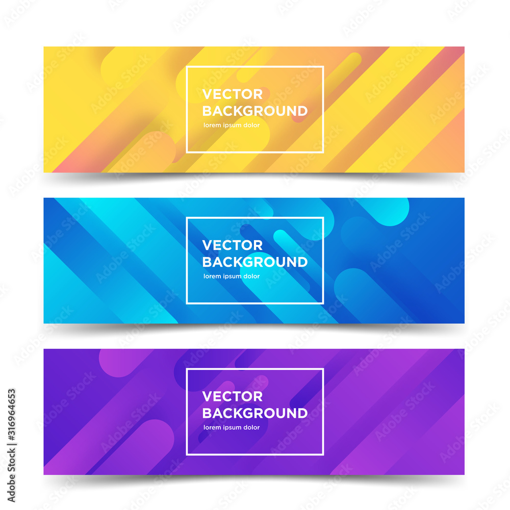 Canvas Prints set of banners in modern colors and shape composition. web page template, minimalistic backgrounds, 