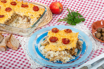 rice with duck and chorizo