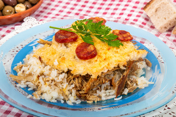rice with duck and chorizo