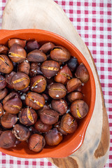 traditional portuguese dish of roasted chestnuts