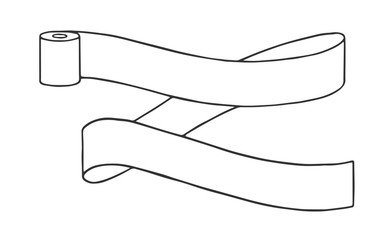 Unwound roll of toilet paper with place for text. Vector illustration