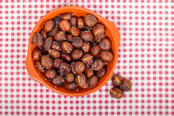 traditional portuguese dish of roasted chestnuts