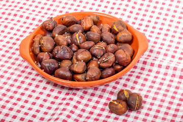 traditional portuguese dish of roasted chestnuts