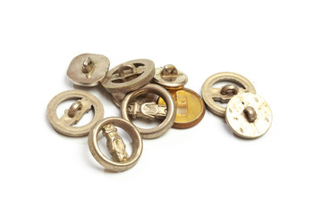 Obraz premium collection of vintage cloth button closeup on white background - Image