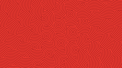 Vector - Radiating Red circles pattern .Geometry background.Chinese concept.