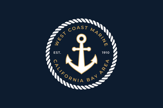 Sailor Logo Template with Rope and Anchor