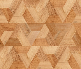 Plancher en bois marron clair avec motif harmonieux.