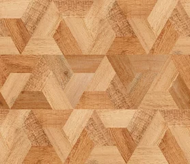 Behang Hout textuur muur Lichtbruine houten vloer met naadloos patroon.