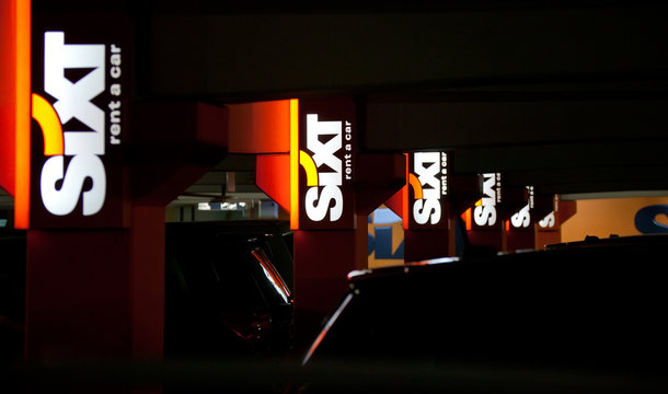 MUNICH, GERMANY - DECEMBER 24, 2009:  "Sixt" rent a car at Munich Germany Airport. Sixt is an international car rental company with over 2,000 locations spread over 100 different countries. 