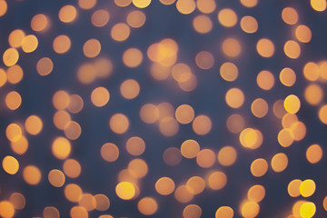 Abstract blur golden bokeh light Christmas holiday background