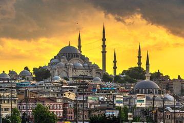 Fototapeta na wymiar Sulaymaniye Mosque in Istanbul, Turkey