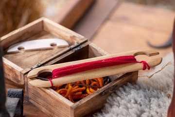 traditional sewing knitting tools