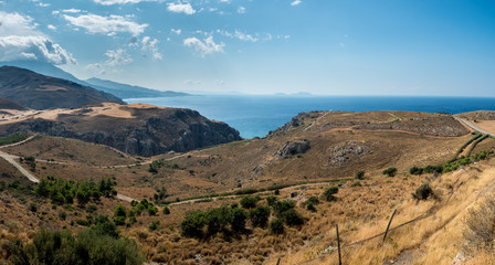 a trip to the rural coastal beach of plakias on the south side of crete island in greece