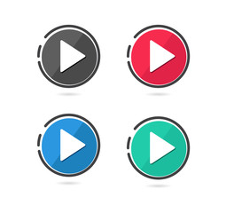 Play button icon. Vector illustration. on white background	