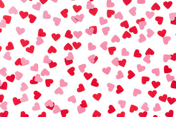 Small Red Hearts On White Background