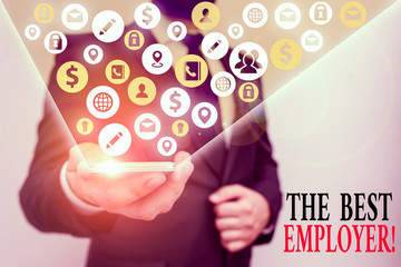 Writing note showing The Best Employer. Business concept for created workplace showing feel heard...