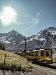 Obraz na płótnie Canvas train in the mountains